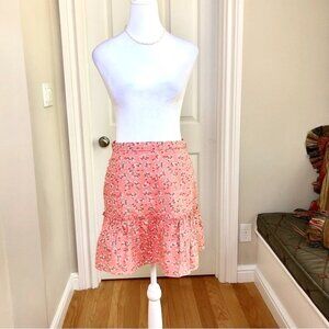 Billabong Skirt Floral Cotton Linen  Pink Peach The Salty Blond (25)